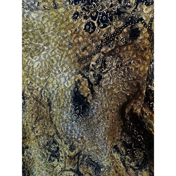 Vtg Petite Conrad C Mock Neck Black And Golden Long Sleeve Crinkle Top Size M - Picture 5 of 7